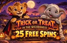 Springbok's October campaign art: Trick or Treat in the Wilderness, 25 free spins